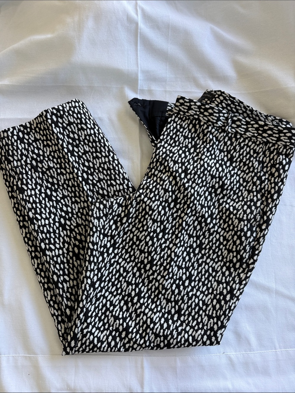 Banana Republic Black & White Speckle Print Straight Leg Pants
